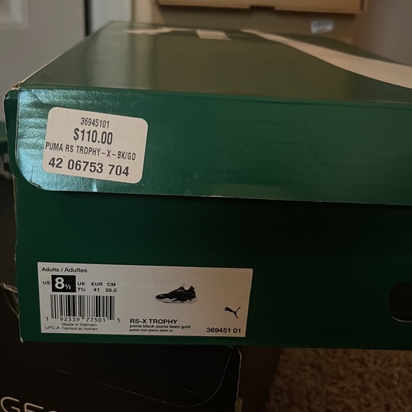PUMA RS TROPHY-X-BK/GD !Worn once! !Message for additional pictures! - Picture 5 of 5